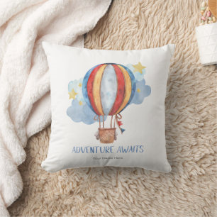 Adventure Awaits Hot Air Ballon Kinderzimmer Baby  Kissen