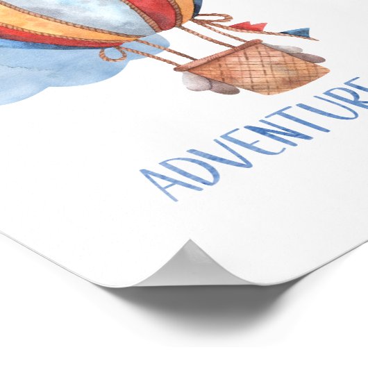 Adventure Awaits Hot Air Ballon Kinderzimmer Baby  Poster (Ecke)
