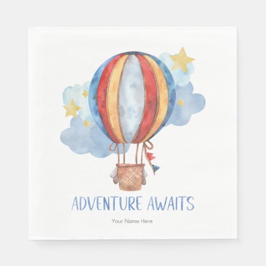 Adventure Awaits Hot Air Ballon Kinderzimmer Baby Serviette (Vorderseite)