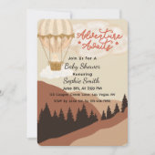 Adventure Awaits, Hot Air Ballon, Niedlich Teddy Einladung (Vorderseite)