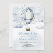 Adventure Awaits Hot Air Balloon Baby Shower Einladung (Vorderseite)