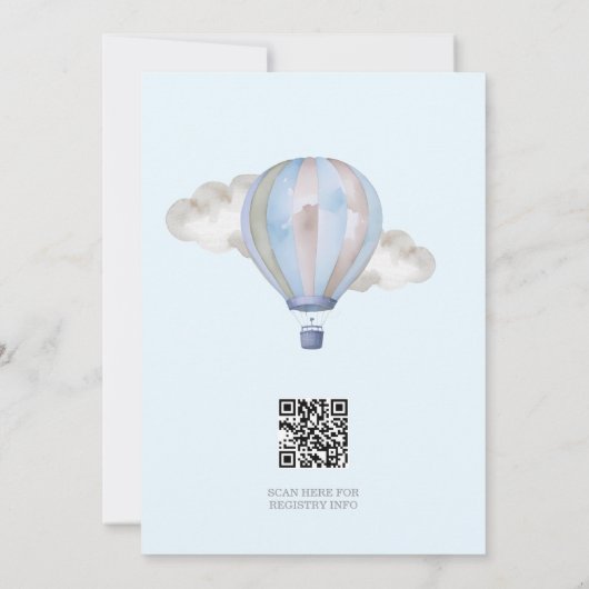 Adventure Awaits Hot Air Balloon Baby Shower Einladung (Rückseite)