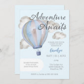 Adventure Awaits Hot Air Balloon Baby Shower Einladung (Vorne/Hinten)