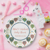 Adventure Awaits Hot Air Balloon Baby Shower Pappteller (Party)