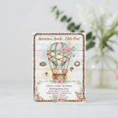 Adventure Awaits Hot Air Balloon Baby Shower Postkarte (Stehend Vorderseite)