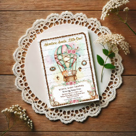 Adventure Awaits Hot Air Balloon Baby Shower Postkarte