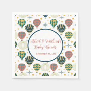 Adventure Awaits Hot Air Balloon Baby Shower Serviette