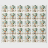 Adventure Awaits Hot Air Balloon Fox Baby Shower Geschenkpapier (Flach)