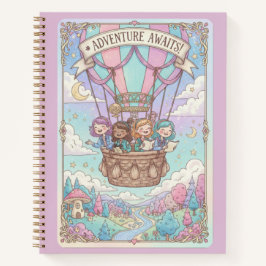 Adventure Awaits Hot Air Balloon & Friends Journal Notizblock