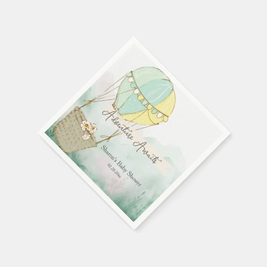 Adventure Awaits Hot Air Balloon Serviette (Ecke)