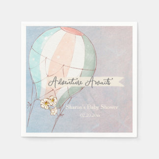Adventure Awaits Hot Air Balloon Serviette