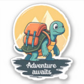 Adventure Awaits is Hiking Adventures is Outdoor A Aufkleber (Vorderseite)