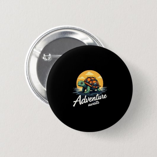 Adventure Awaits is Hiking Adventures is Outdoor A Button (Vorne & Hinten)
