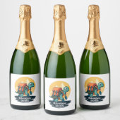 Adventure Awaits is Hiking Adventures is Outdoor A Schaumweinetikett (Flaschen)