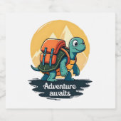 Adventure Awaits is Hiking Adventures is Outdoor A Schaumweinetikett (Einzelnes Label)