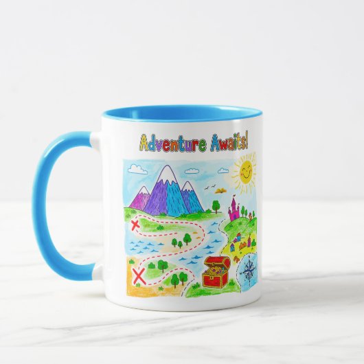 Adventure Awaits Kids Treasure Map Design Tasse (Links)