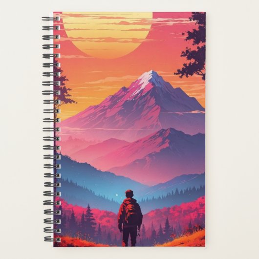 Adventure Awaits: Landschaftliches Mountain Notebo Planer (Vorderseite)