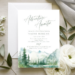 Adventure Awaits Mountain Rustic Bridal Shower Einladung