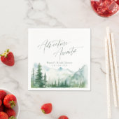 Adventure Awaits Mountain Rustic Bridal Shower Serviette (Beispiel)