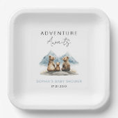 Adventure Awaits Mountains Baby Shower Party Pappteller (Vorderseite)