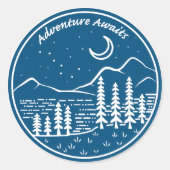 Adventure Awaits Mountains Sticker (Vorderseite)
