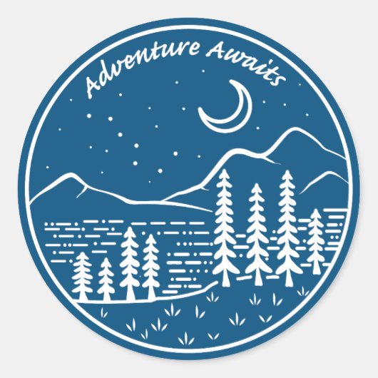 Adventure Awaits Mountains Sticker (Vorderseite)