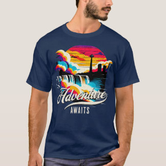 Adventure Awaits Niagara Falls Vintages Design T-Shirt