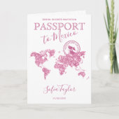 Adventure Awaits Passport Map Brautparty Einladung (Vorderseite)