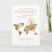 Adventure Awaits Passport Map Brautparty Einladung (Vorderseite)