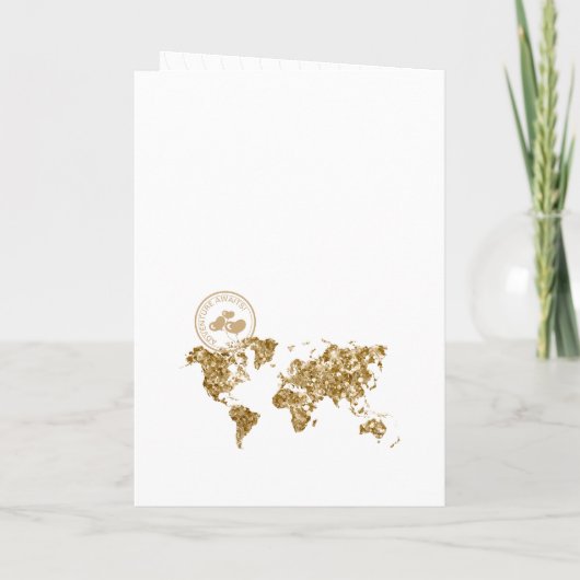 Adventure Awaits Passport Map Brautparty Einladung (Rückseite)