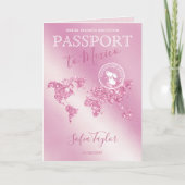 Adventure Awaits Passport Map Brautparty Einladung (Vorderseite)