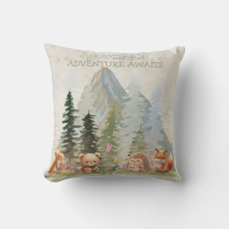 Adventure Awaits Personalized Rustic Forest Animal Kissen