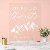 Adventure Awaits Personalized Wedding Acrylschild (Hochzeit)