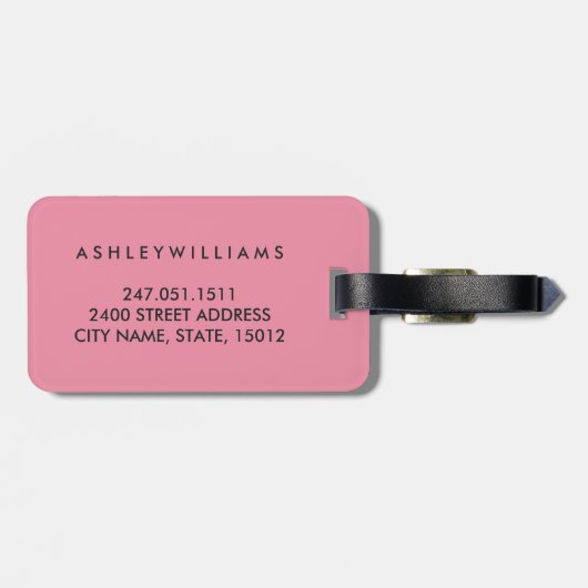 Adventure Awaits Pink World Map Gepäckanhänger (Rückseite horizontal)