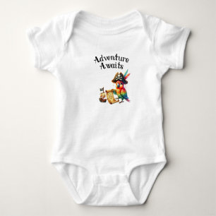 Adventure Awaits Pirate Parrot Baby Strampler