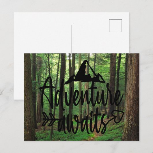 Adventure Awaits Postcard Postkarte (Vorne/Hinten)