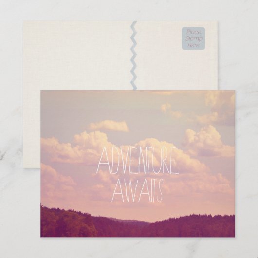 Adventure Awaits Postcard Postkarte (Vorne/Hinten)