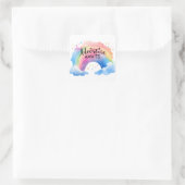 Adventure Awaits Rainbow Quadratischer Aufkleber (Tasche)