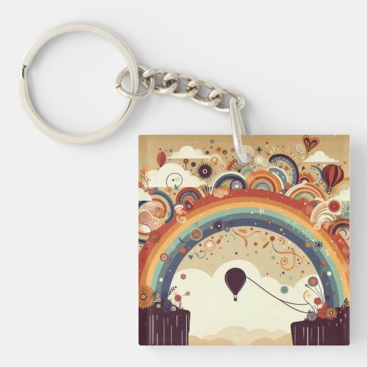 Adventure Awaits Rainbow Schlüsselanhänger (Vorderseite)