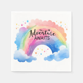 Adventure Awaits Rainbow Serviette