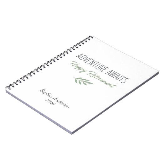 Adventure Awaits Retirement Personalized Notizblock (Linke Seite)