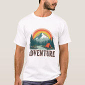 Adventure Awaits - Retro Mountain & Camping Scene T-Shirt (Vorderseite)
