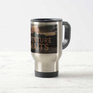Adventure Awaits - Rugged Mountain Yeti Tumbler Reisebecher