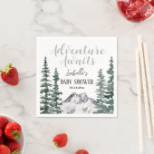 Adventure Awaits Rustic Mountains Baby Shower Serviette (Beispiel)