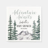 Adventure Awaits Rustic Mountains Baby Shower Serviette (Vorderseite)