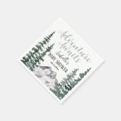 Adventure Awaits Rustic Mountains Baby Shower Serviette (Ecke)