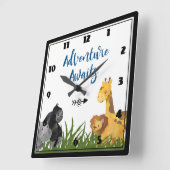 Adventure Awaits Safari Jungle Animals Quadratische Wanduhr (Winkel)