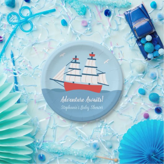 Adventure Awaits Ship Nautical Baby Shower Teller (Party)