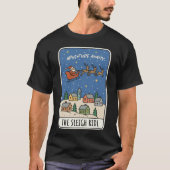Adventure Awaits Sleigh Ride Santa Christmas T-Shirt (Vorderseite)