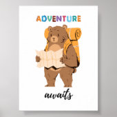 Adventure Awaits Teddy Bear Explorer Kinder Poster (Vorne)